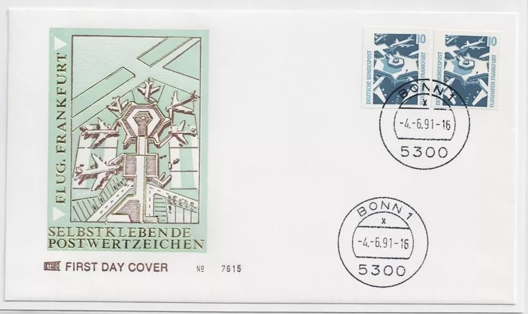 Almanya 1991 Frankfurt Havaalanı; Mine Zollern II, Dortmund FDC