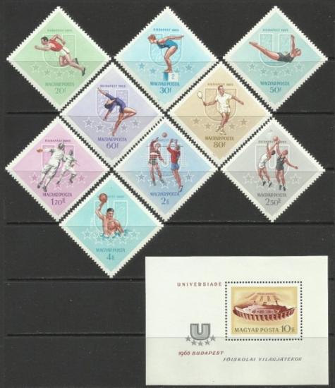 MACARİSTAN 1965 OLİMPİYATLAR BLOK+PUL TAM SET