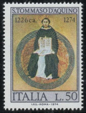 İTALYA 1974 Thomas Aquinas’ın Ölümünün 700. Yıldönümü