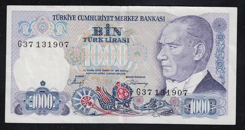  7.Emisyon 2.Tertip 1.000 Lira, G37  ÇT