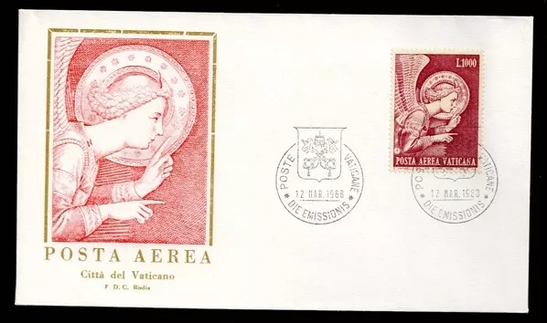 Vatikan İlk Gün Zarfı – 1968 Posta Aerea 1000 Lire