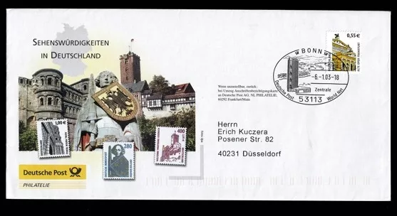 Almanya Anı Zarfı – 2018 Bonn Damgalı “Sehenswürdigkeiten in Deutschland”