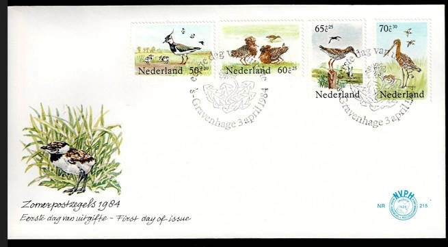 1984 Hollanda Yaban Hayatı Kuşları FDC
