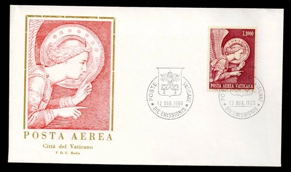 Vatikan İlk Gün Zarfı – 1968 Posta Aerea 1000 Lire