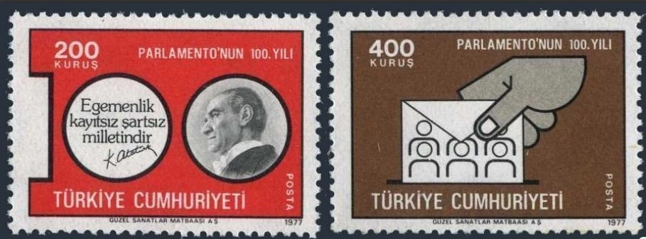 TÜRKİYE 1977 PARLAMENTO’NUN 100.YILI MNH SERİ